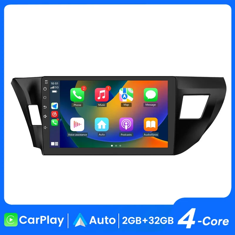 AWESAFE Android 13 Car Radio with CarPlay GPS Bluetooth WiFi for Toyota Corolla 2014-2016