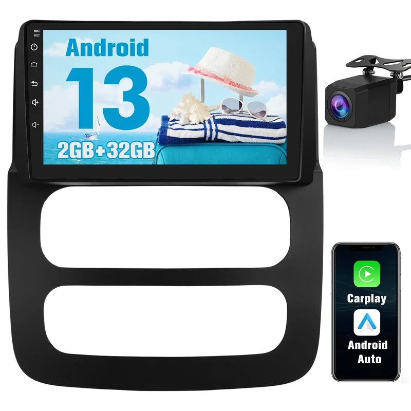 AWESAFE Android 13 Car Radio Stereo with Wireless CarPlay & Android Auto for Dodge RAM 2002-2005
