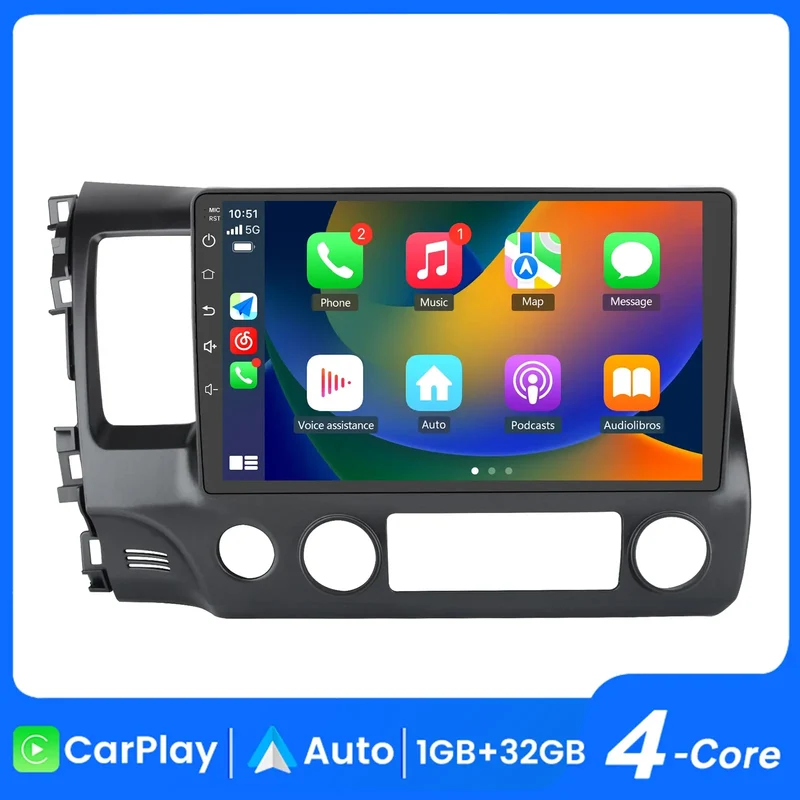 AWESAFE Android 13 Car Radio Stereo for Honda Civic 2006-2011 with Built-in Wireless CarPlay & Android Auto