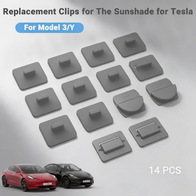 Ensemble de fixations pour pare-soleil Tesla Model 3 / Y - Jeu de clips de rechange