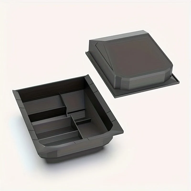 Organisateur de console centrale avant - Boîte de rangement en résine ABS durable avec plusieurs compartiments pour Tesla Model 3 / Y - Ajustement de précision