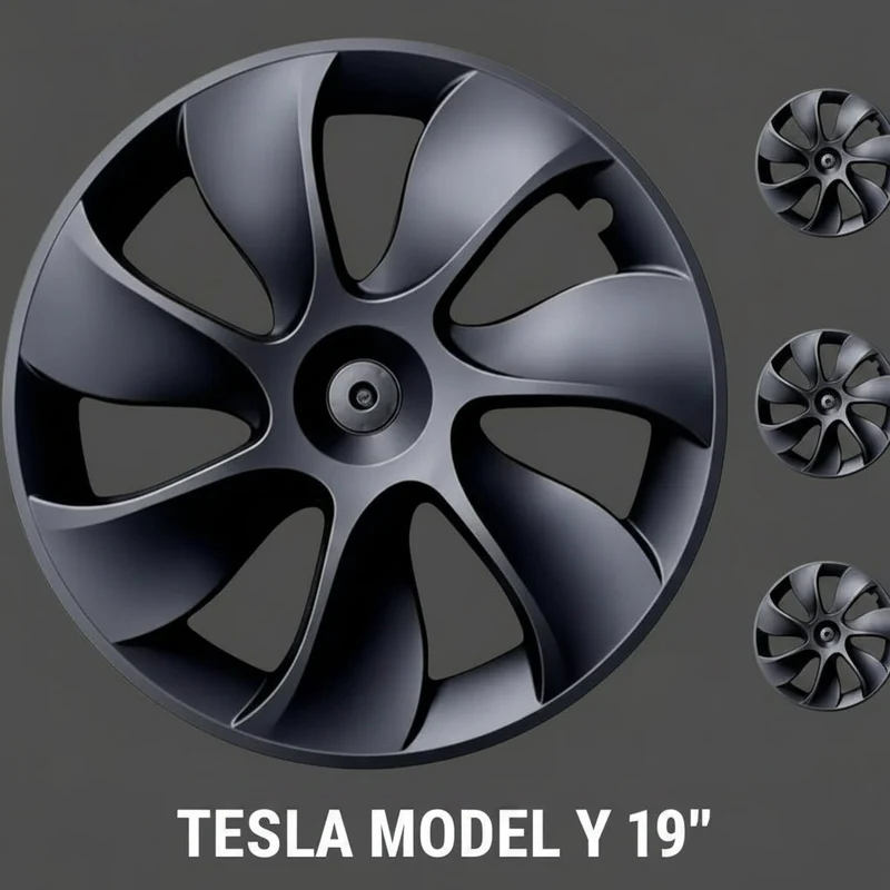TESLA MODEL Y 19" ENJOLIVEURS UNIQUES S3 FULL COVER NOIR MAT " ÉDITION LIMITÉE "