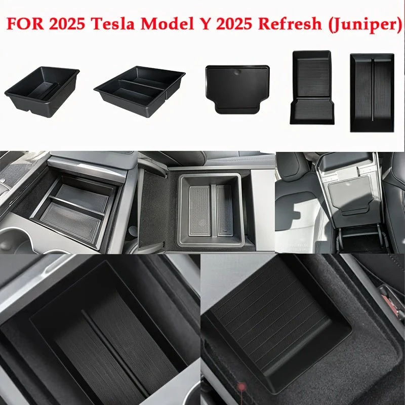 Plateau de rangement pour console centrale 5 -1 Set pour Tesla Model 3+ Highland et Tesla Model Genévrier Y+