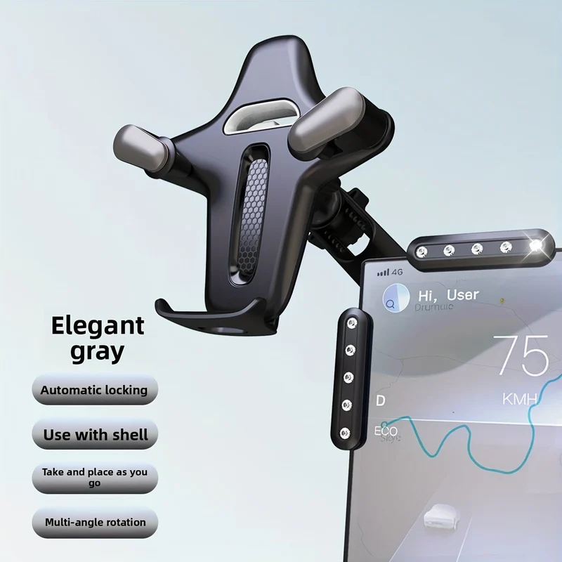 Support de téléphone Tesla compatible avec Model 3 / Y - Support d'écran flottant pour console centrale, bras réglable - Support d'écran central