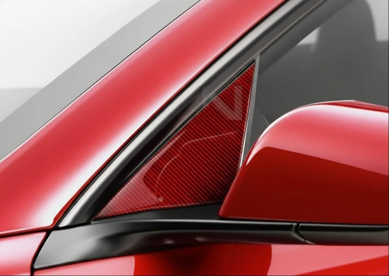 Cache de rétroviseur extérieur en fibre de carbone pour Tesla Model 3 Highland en noir ou rouge