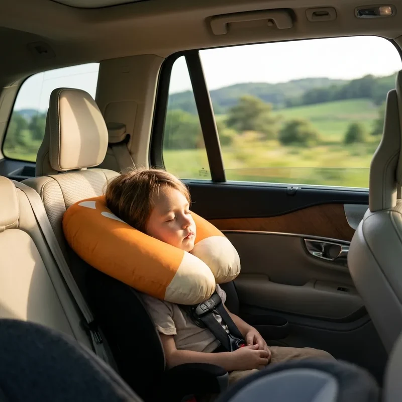 Coussin cou enfant voiture - Forme Chien Orange