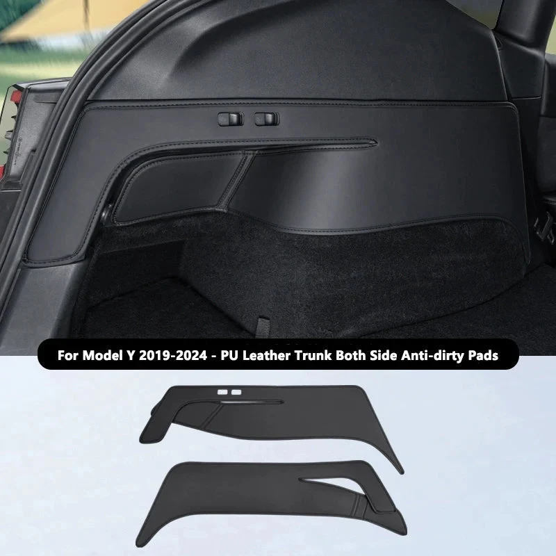 Protections latérales de coffre arrière pour Tesla Model Protection d'angle de surface en cuir PU Y, tapis de coffre