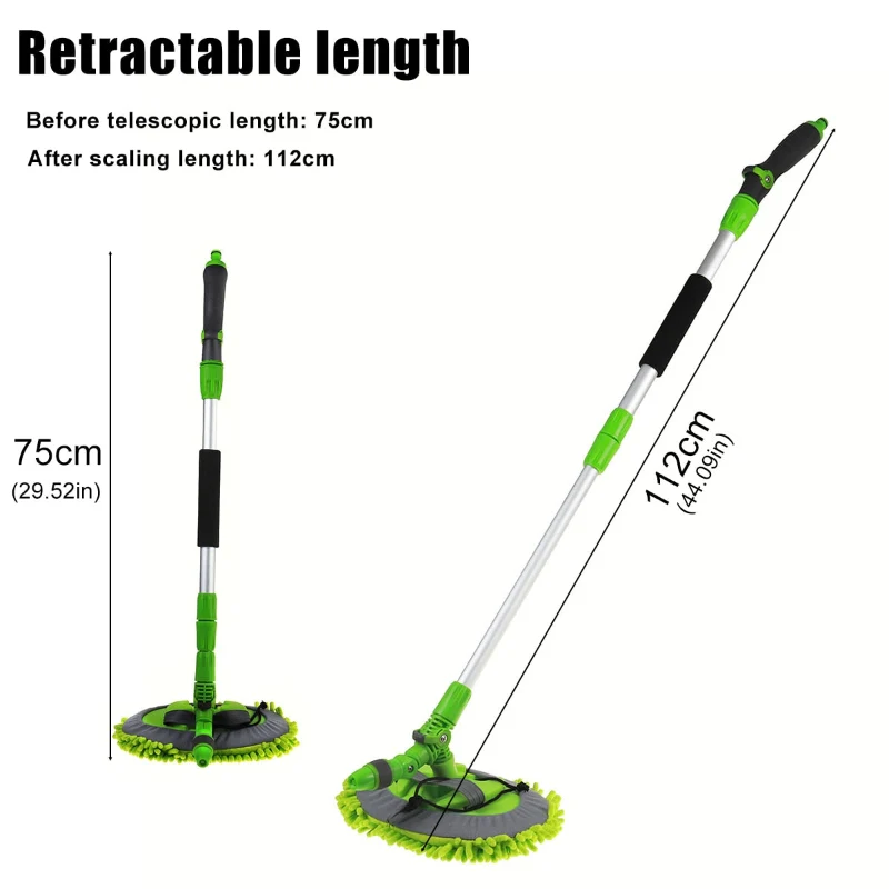 Long Handle Car Wash Mop & Dust Brush
