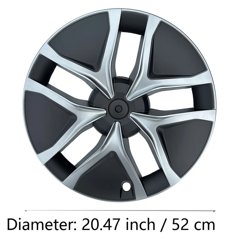 Teslary Model Enjoliveurs Y Juniper 19" noir mat et argent avec protection intégrale de la jante