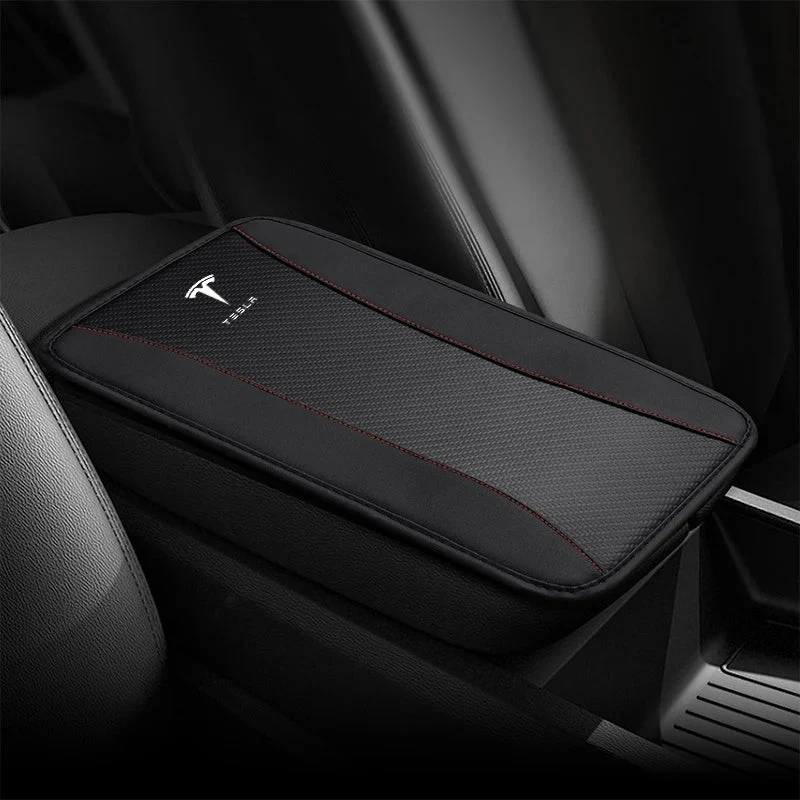 Coussin de protection en cuir PU pour accoudoir de console centrale Tesla Model 3 YSX avec logo