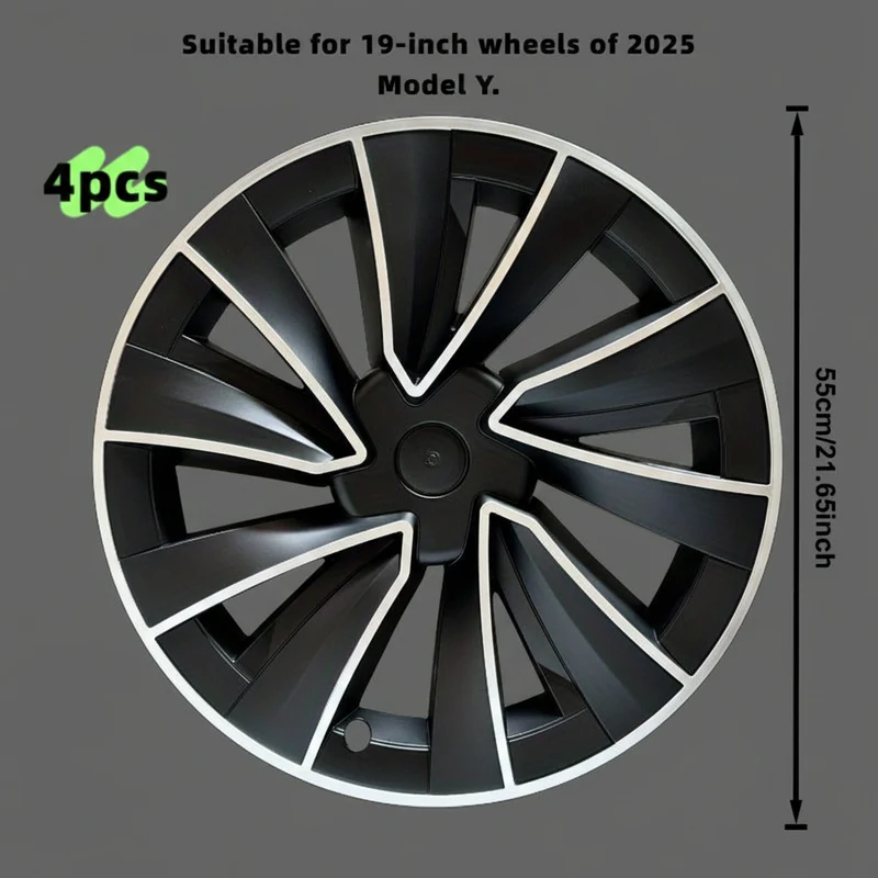 Enjoliveurs de 19 pouces pour le modèle 2025 restylé Model Les jantes Y Black & White présentent un design qui imite l'apparence des roues de 20 pouces.