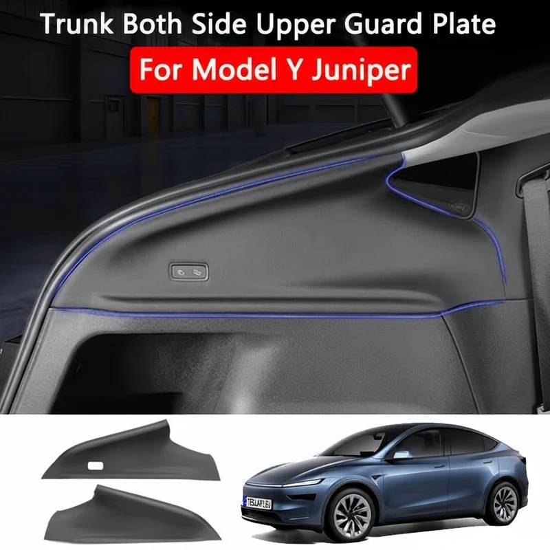 Coussinets de protection supérieurs latéraux pour coffre Tesla Model Y Juniper/Launch 2025, Protection latérale de coffre arrière, Plaque de protection anti-rayures en TPE toutes saisons, Accessoires intérieurs de voiture