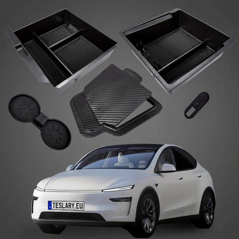 Ensemble de 5 plateaux organisateurs pour console centrale Tesla Model Y Juniper Premium & Model 3+ Highland Standard et Premium