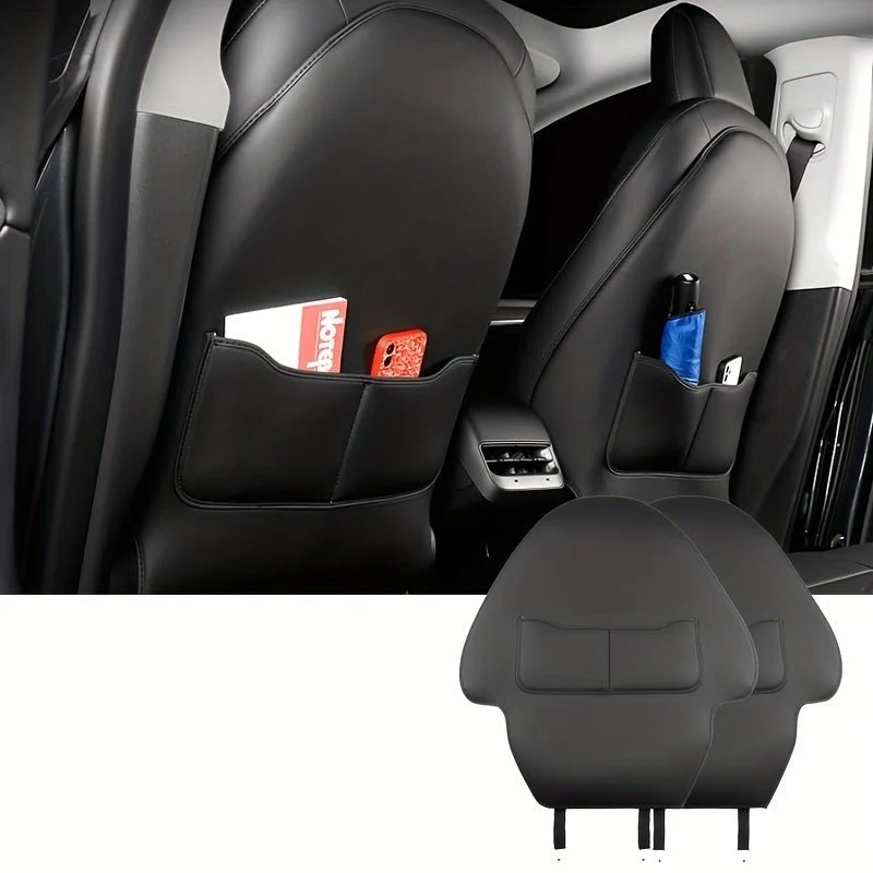 Tesla Model 3 / Y Protection de siège en cuir PU côté passager et conducteur (2 pièces)