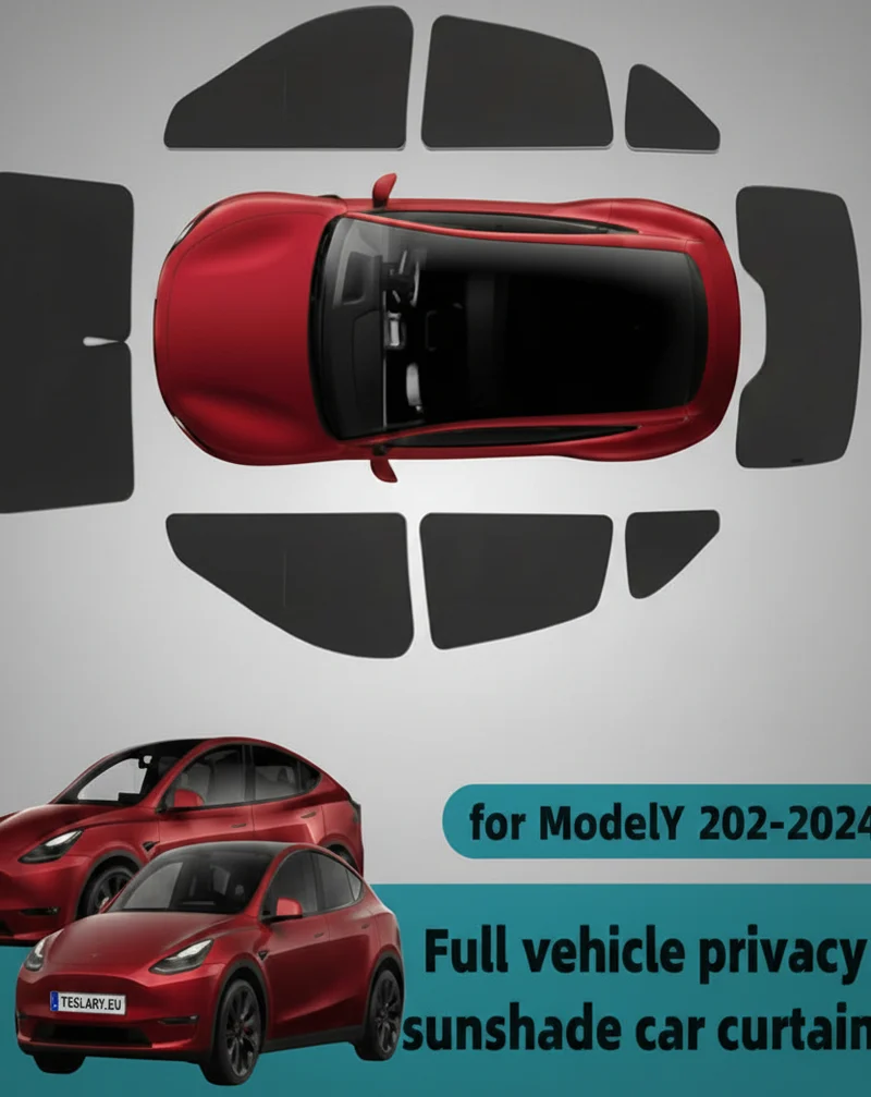 8 Pare-soleil de fenêtre pour Tesla Model Y & Model Stores Y Juniper pour le camping et l'intimité