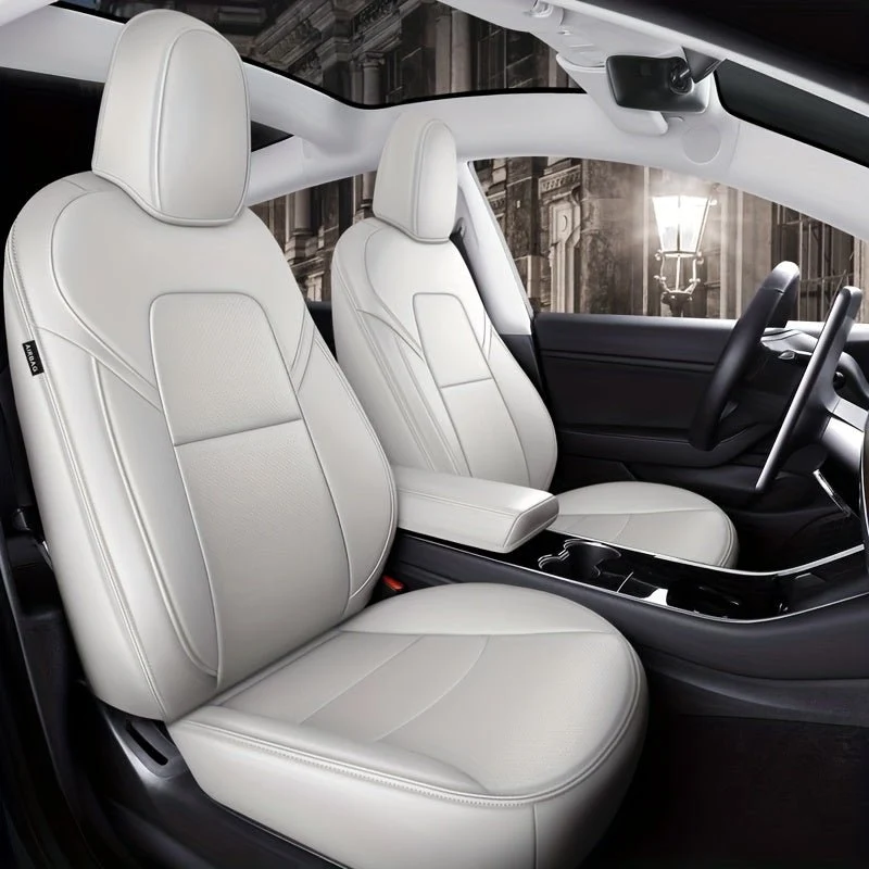 TESLA Model Housses de siège auto en similicuir sur mesure Y - Imperméables, cousues, ajustement personnalisé pour un confort et un style améliorés