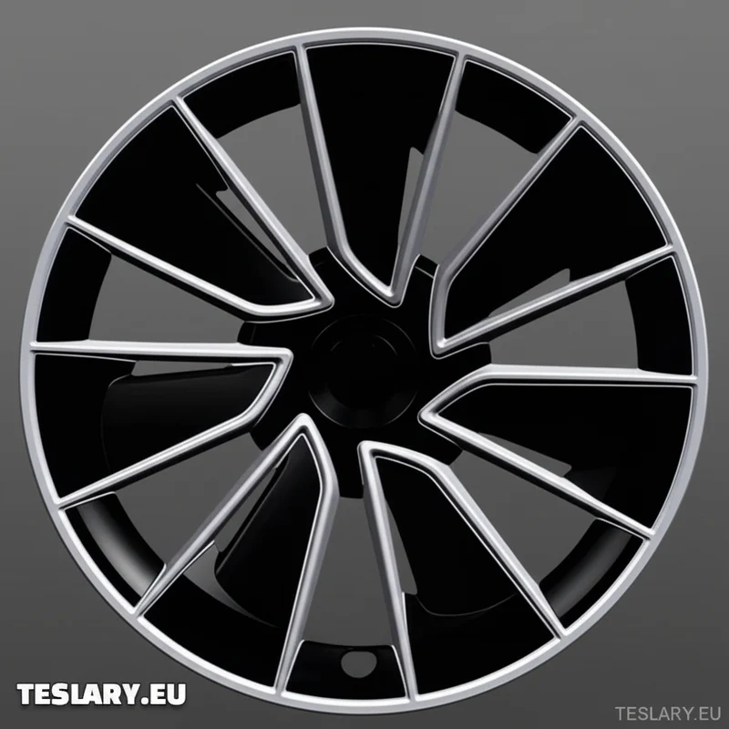 TESLA MODEL Y 19" UNIQUE S15 FULL COVER WHEEL HUBS BLACK & SILVER