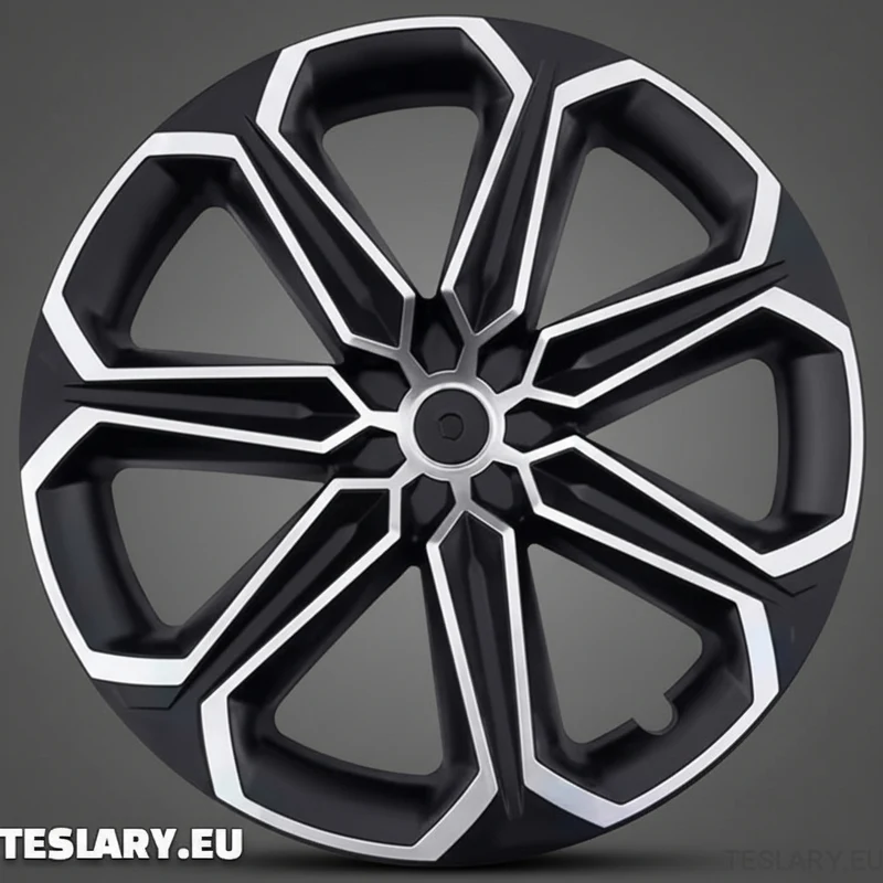 TESLA MODEL Y 19" UNIQUE S14 FULL COVER WHEEL HUBS BLACK & SILVER
