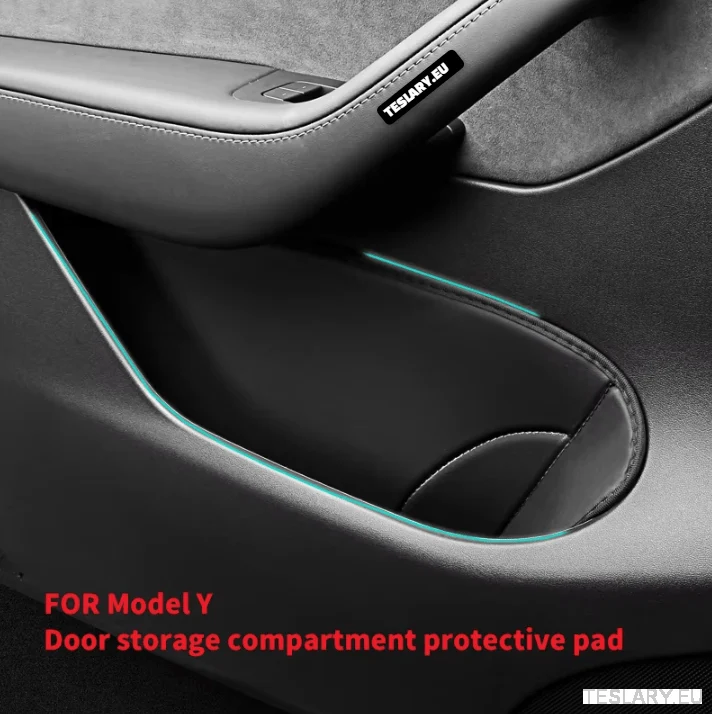 Tesla Model Inserts de rangement de porte en Y, coussin de protection en cuir PU, poche de rangement pour fente de porte
