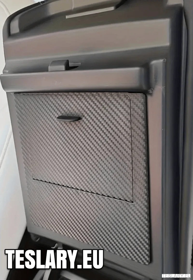 Tesla Model 3 / Y Accoudoir avec rangement dissimulé, fermeture magnétique, finition style fibre de carbone