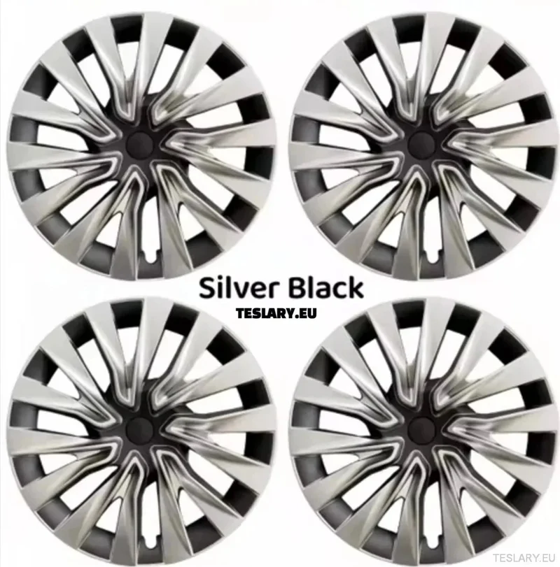 Enjoliveurs de jantes pleines style Nova pour Tesla 18+ Highland 3" Argent/Noir