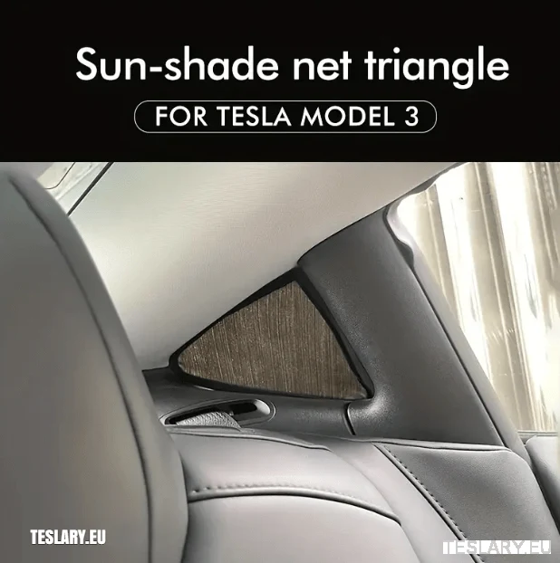 Pare-soleil triangulaire pour lunette arrière Tesla, pour une intimité accrue Model 3 / Oui