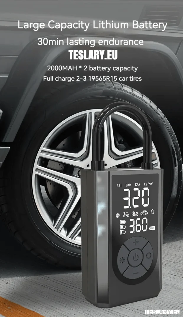 Compresseur de pneus portable à batterie pour Tesla Model 3 YSX - 2000 mAh