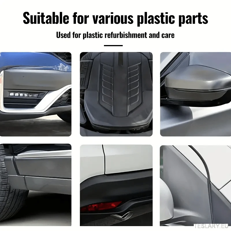 Cire rénovatrice et brillante pour plastique automobile 100 ml - Revêtement hydrophobe longue durée pour intérieur et extérieur, éclaircit les surfaces noires