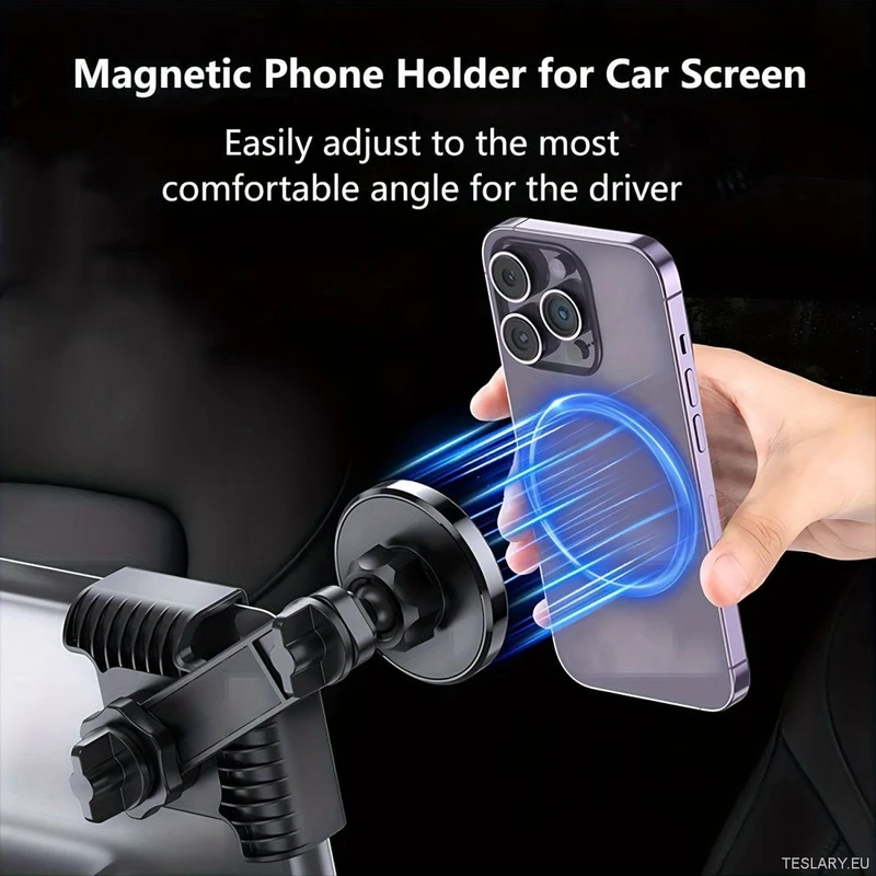 Support magnétique réglable pour téléphone Tesla Model Support d'écran 3 et Y avec aimants intégrés puissants, noir ultra-résistant
