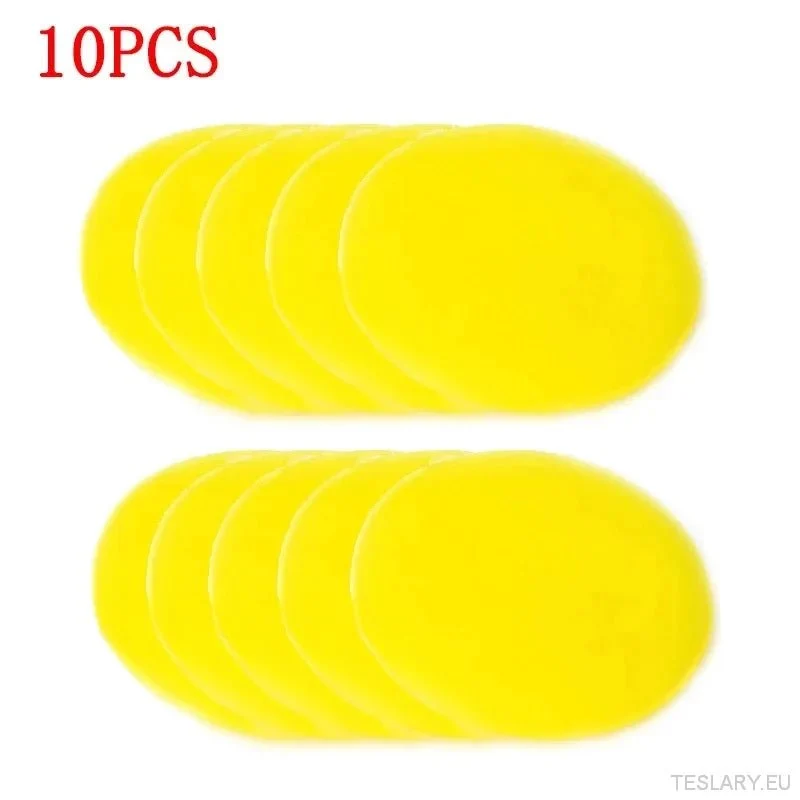 Lot de 10 éponges rondes en mousse de cire pour voiture, tampons applicateurs haute densité, éponge de nettoyage pour lavage de voiture