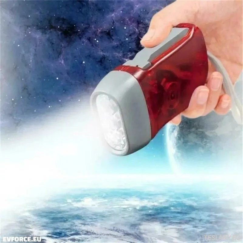 Lampe de poche portable d'urgence à manivelle - Idéale pour la trousse d'urgence de la voiture
