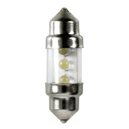 Pilot 12V Lampada siluro 3 Led - 10x31 mm - SV8,5-8 - 2 pz - Scatola - Bianco