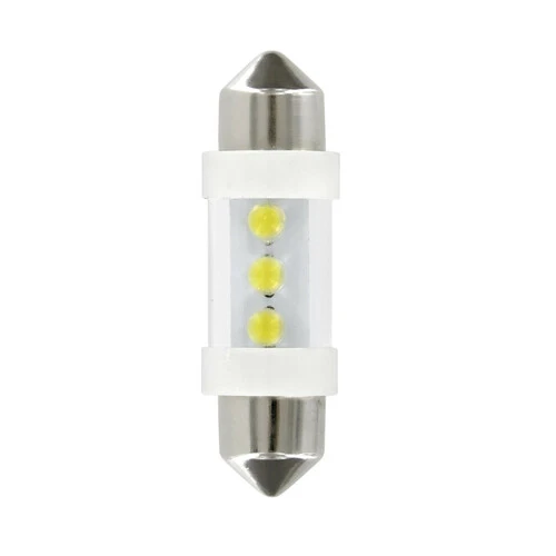 Pilot 12V Lampada siluro 3 Led (C5W) 10x35 mm SV8,5-8 2 pz Scatola Bianco