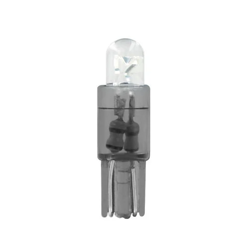 Pilot 12V Micro lampada zoccolo plastica 1 Led - (T5) - W2x4,6d - 2 pz - Scatola - Bianco