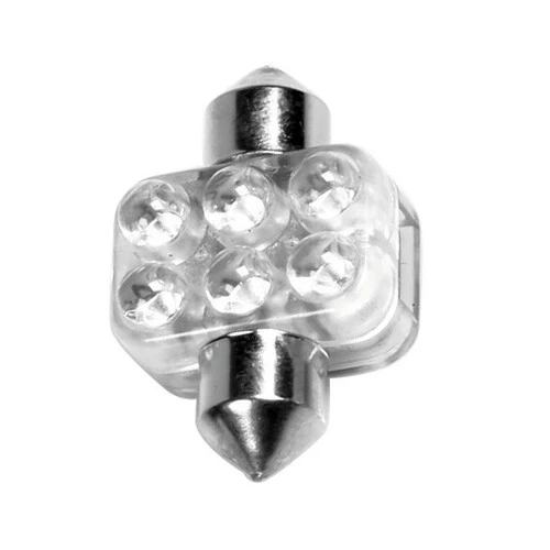 Pilot 12V Lampada siluro 6 Led - 18x31 mm - SV8,5-8 - 1 pz - Scatola - Bianco
