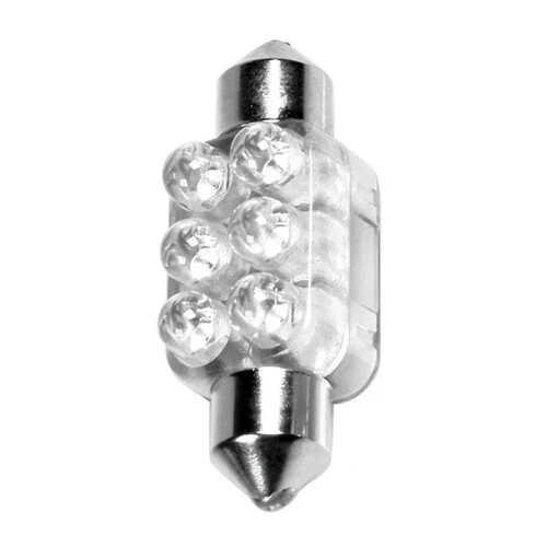 Pilot 12V Lampada siluro 6 Led - 13x35 mm - SV8,5-8 - 1 pz - Scatola - Bianco