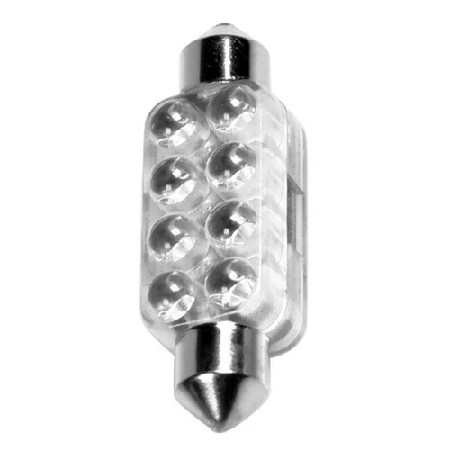 Pilot 12V Lampada siluro 8 Led - 13x44 mm - SV8,5-8 - 1 pz - Scatola - Bianco