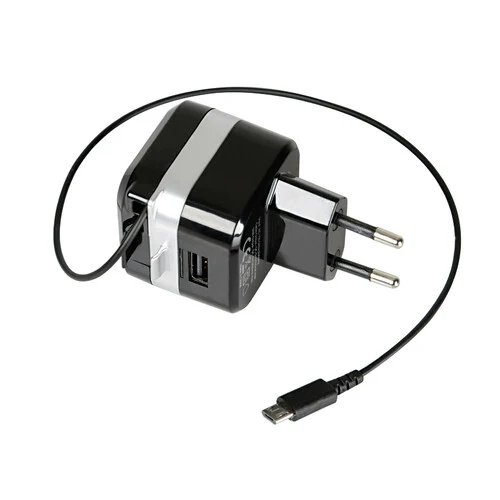 Caricabatteria da rete Micro Usb con 1 porta Usb Fast Charge 2400 mA 100/230V 38947