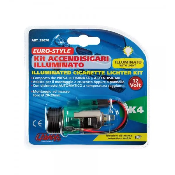 Lampa Euro-Style, kit accendisigari illuminato 12V 39070