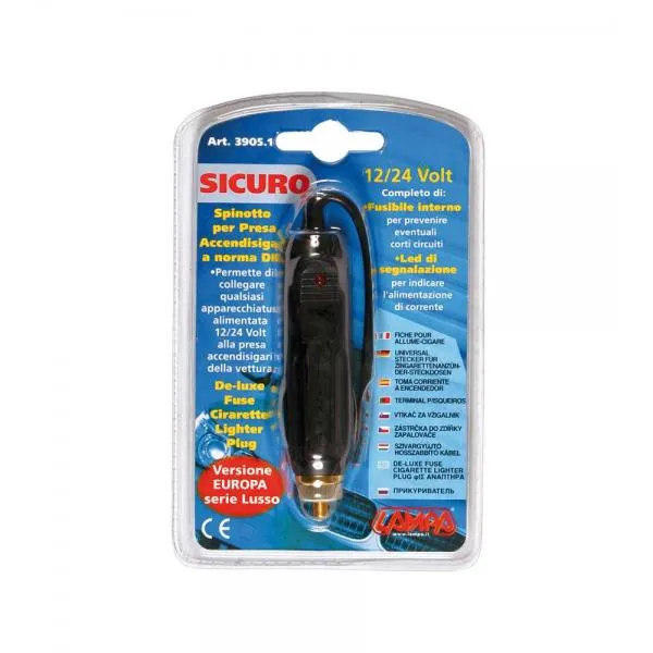 Lampa Sicuro, spinotto per presa accendisigari 12/24V 39051