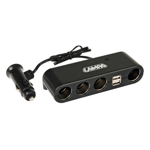 Lampa Multi-Socket 4+2, presa corrente quadrupla con USB - 12/24V 39024