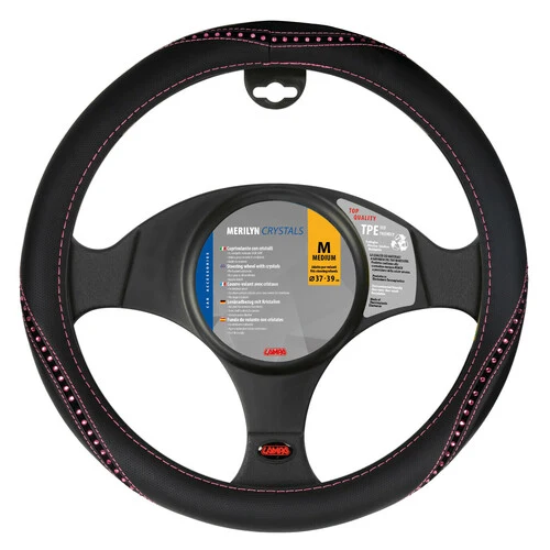 Lampa Merilyn, coprivolante in Skeentex con cristalli - M - 37/39 cm - Rosa 33137