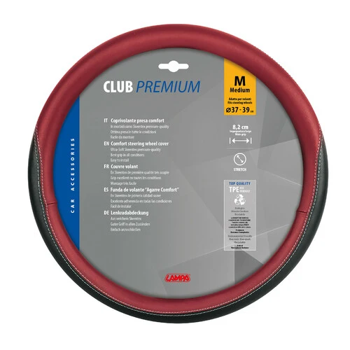 Lampa Club, coprivolante in Skeentex - M - 37/39 cm - Nero/Rosso 33118