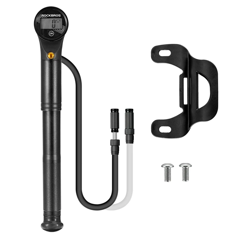 Fahrradpumpe Luftpumpe Max. 320PSI Hochdruck Presta&Schrader Luftdruck Einstellbare Tragbare Zweitakt-Pumpe mit Elektronischer Druckanzeige