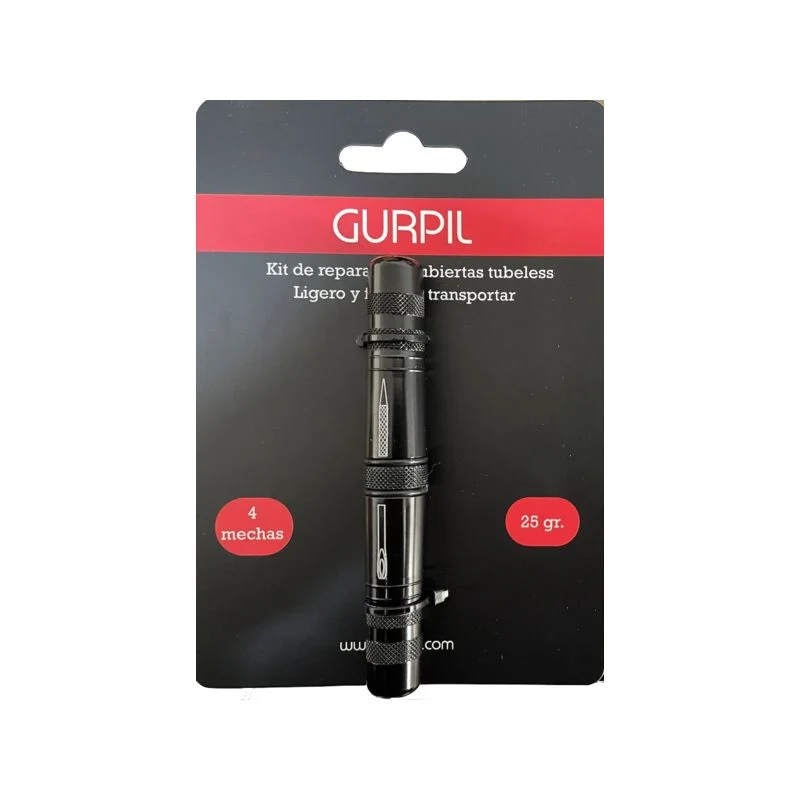 Gurpil 4 Tubeless Repair Plugs Kit Aluminum Container Black