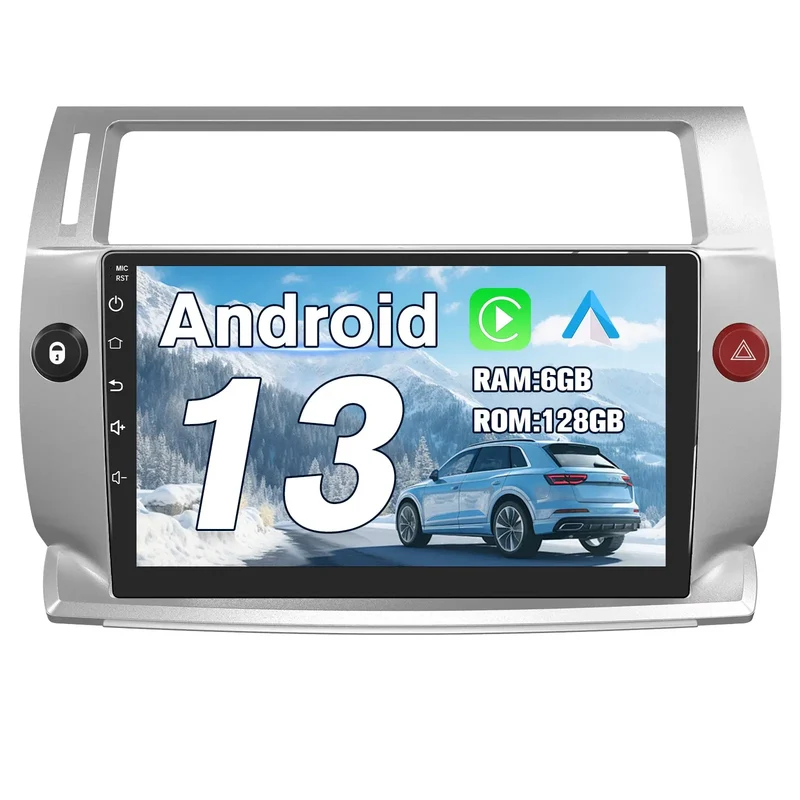 AWESAFE Android 13 Radio de Coche 9 Pulgadas 6GB+128GB con Bluetooth/DSP/4G/FM/RDS, CarPlay y Android Auto Inalámbricos - Citroën C4L 2011-2018