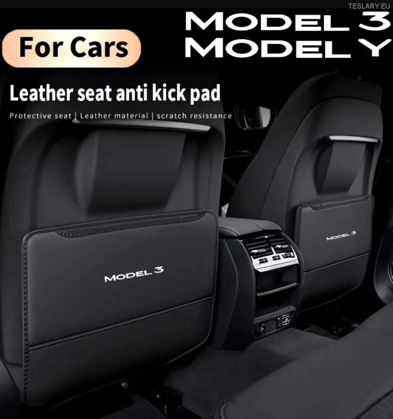 Tesla Model 3 / Y Housse de protection anti-coups en cuir PU avec Model Logo et branding