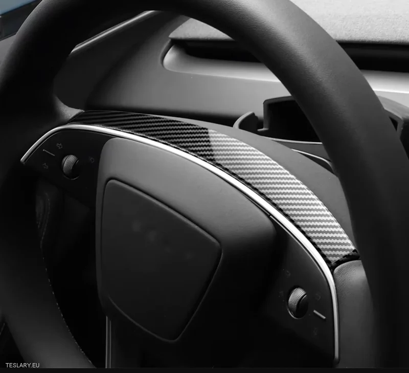 Tesla Model 3 Highland / Model Kit de volant Y Juniper en fibre de carbone noir