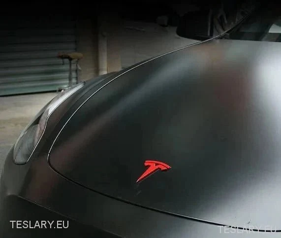 Tesla Model 3 / Logo avant Y Noir, Carbone, Chrome, Rouge