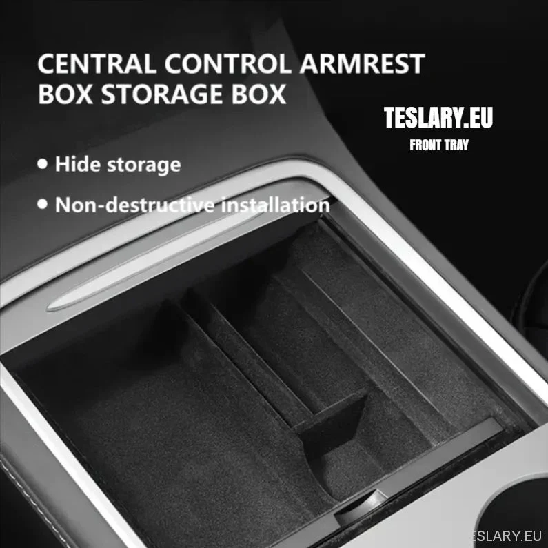 Tesla Model 3 / Y Plateau organisateur avant de console centrale floqué